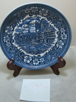 Coaching Taverns Royal Tudor Ware Staffordshire Blue Saucer for Cream Soup Bowl
