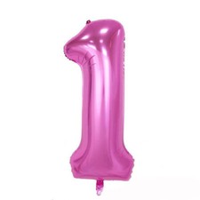 40" Giant Pink One Year Old Baby First Birthday 1 Month Number Float Balloon USA