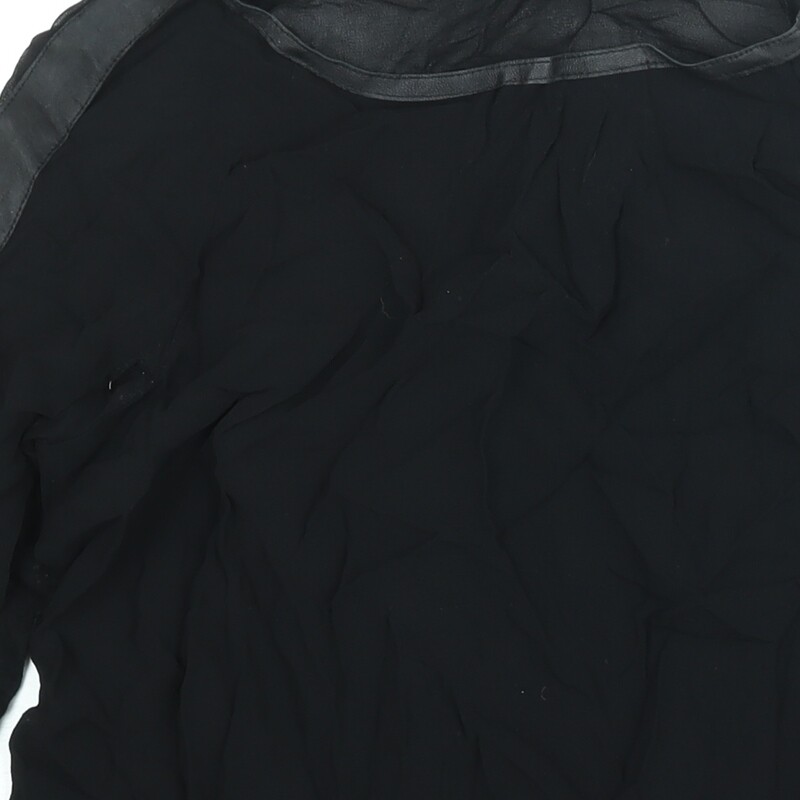 AMES Womens Black Viscose Basic Blouse Size 6 Boa… - image 8