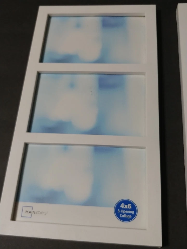 2 marcos de fotos 4 x 6 collage 3 soportes blancos de apertura cuelga vertical horizontal Foto 2 de 4
