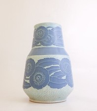 Rare Art Nouveau Ceramic Vase Turquoise & Blu...
