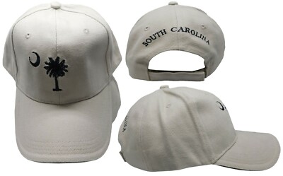 Embroidered Light Beige Khaki South Carolina SC Palmetto Crescent ball Hat Cap