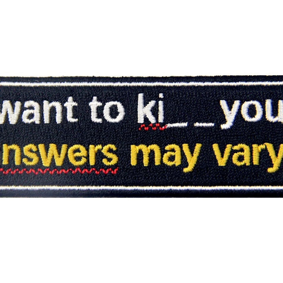 Embroidered Patches Iron Sew On Patch transfers Badges appliques I Want kiss you - Image 2 of 4