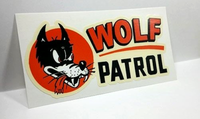 #ad WOLF PATROL Vintage Style DECAL Vinyl STICKER rat rod racing $4.78