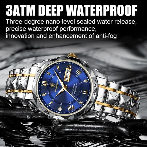 Men Watch Waterproof Stainless Steel Quartz Classic Luminous Business Wristwatch - Picture 6 of 18