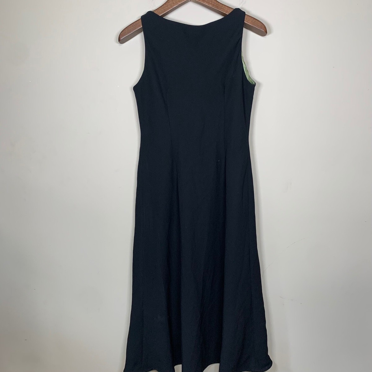 Vintage Studio I Black Green 3D Floral/Embroidered Sleeveless Dress 12 Fairy View 2