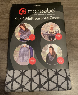 Monbebe 4-In-1 Multipurpose Baby Seat Cover and Infinity Scarf Grey