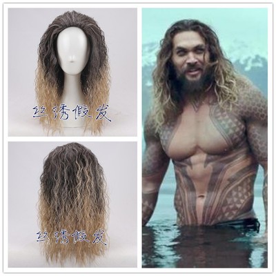 Movie Justice League Aquaman Wig Aquaman Poseidon Hair Jason Momoa