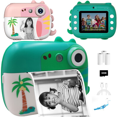 Kids Camera Instant Print 2.4'' Large Screen Instant Camera for Girls Boys 3-14Y