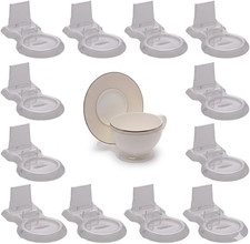 Clear Acrylic Teacup Saucer Mug Plate Display Stand Holder 12 Pack