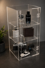 Display Cabinet with Lock 2 Keys & Removable Shelves Clear Acrylic 5mm Acrylic