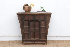 Antique Pagoda Elm Cabinet w/Original Painted Finish