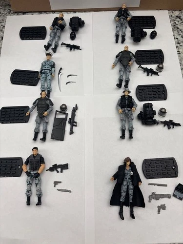 G.I. Joe Pit Commandos 8 total. Set 2/5.ROC 25th anniversary. Sgt stone, Helix +
