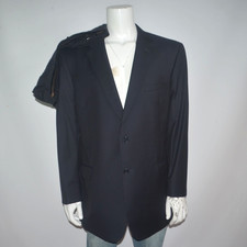 JOS A BANK Signature Gold 100 Wool Navy Pleated Flat Front Suit 48L 42 x32
