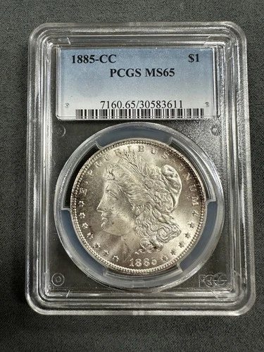 1885 CC Morgan Silver Dollar PCGS MS65
