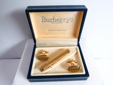 Burberry House/Nova Check Tie Pin and Cufflinks Set - Vintage Beige - Boxed