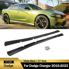 Fits 2015-2023 Dodge Charger Side Skirt Extension Rocker Panel Lip Matte Black