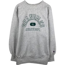 Used 90'S Champion Reverse Weave Embroidered Tag Print Sweatshirt Made in US...