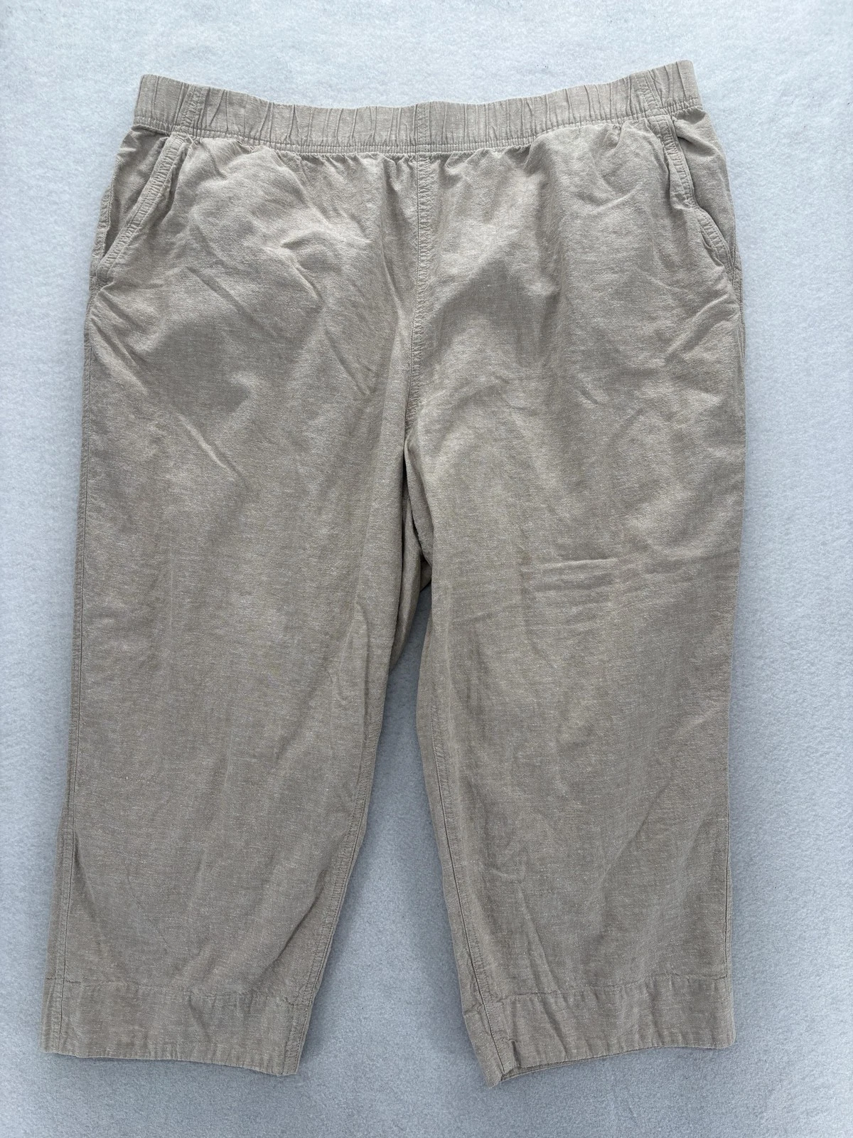 Duluth Overeasy Lightweight Hemp Capris Pants Womens 20W Beige Organic Cotton