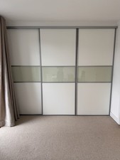 3 Door Sliding Fitted Wardrobe Cream, Gloss, Bedroom, Adults, Crest Nicholson 