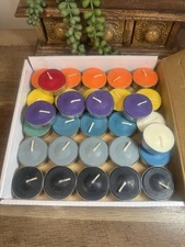 31 Pieces Unscented Assorted Colors Tea Lights Candles, Great for Casting Chimes