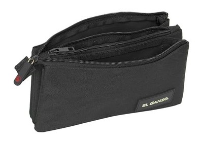 safta EL GANSO Basics Federmäppchen für Kinder Schwarz 22x3x12