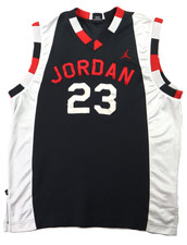 Vintage 2006 NBA NIKE AIR JORDAN M Bulls 23 Stitched Basketball Striped Jersey