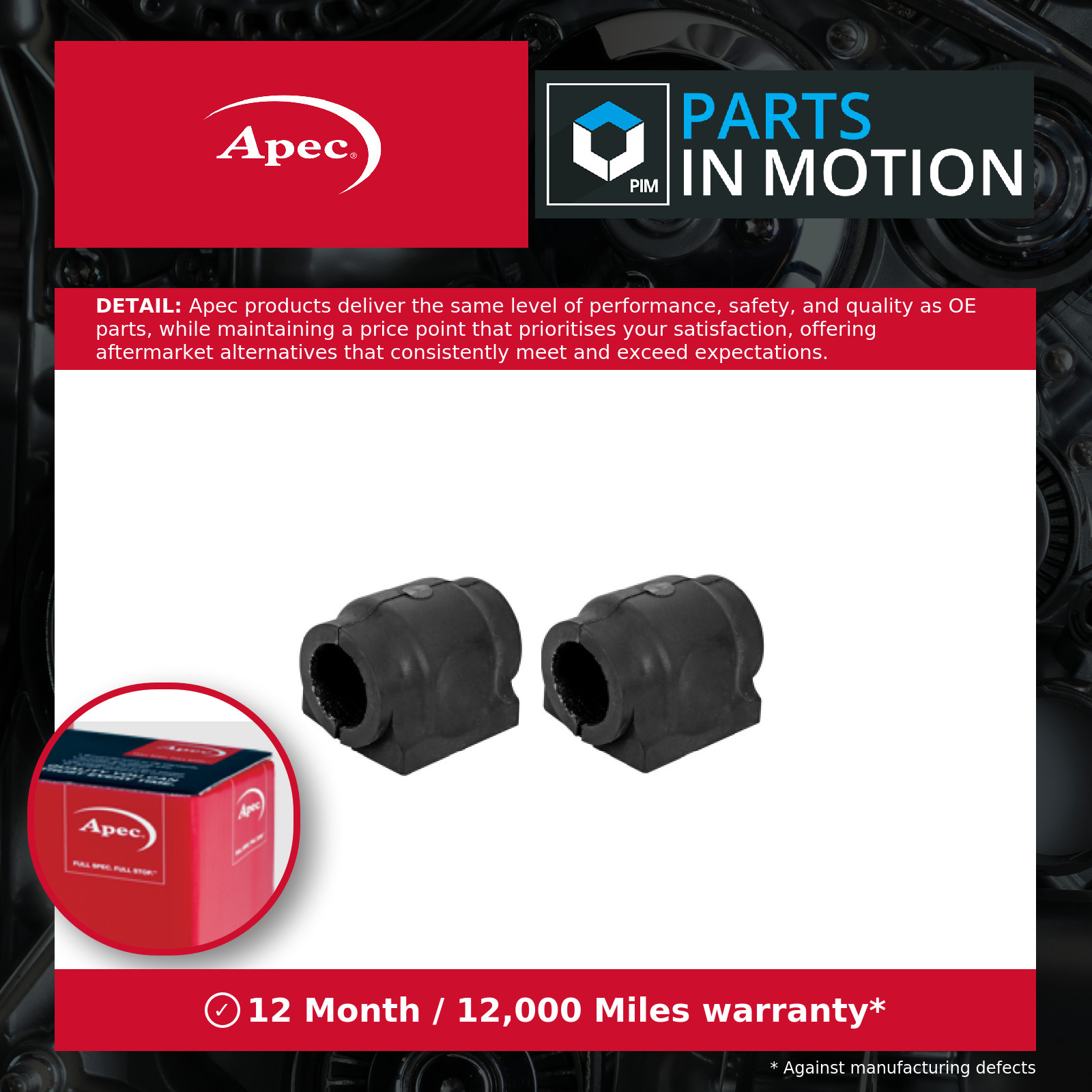 Wishbone / Control / Trailing Arm Bush Front AST8207 Apec Mounting Suspension