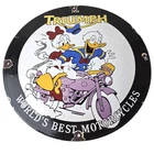 Vintage Triumph Donald Daisy Motorcycle Porcelain Sign - Disney Triumph Sign