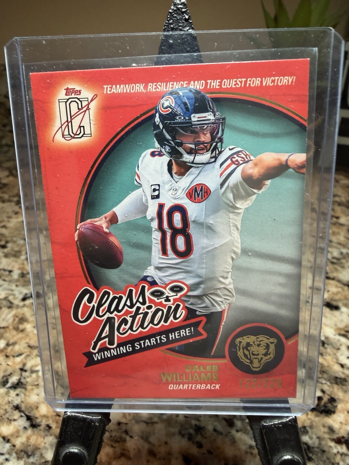 2025 Topps Signature Class Football #CA-6 Caleb Williams Class Action 122/225