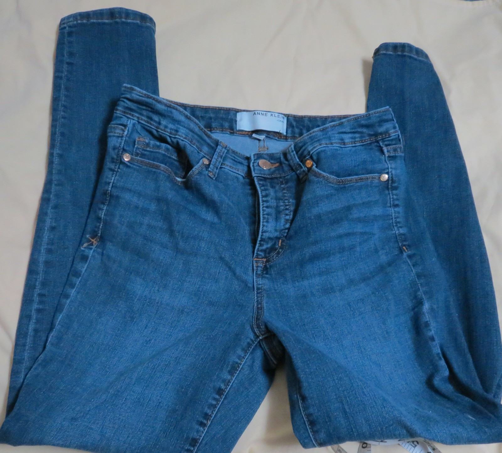 Anne Klein Women's Blue Jeans Size 10 High Rise Skinny Ankle