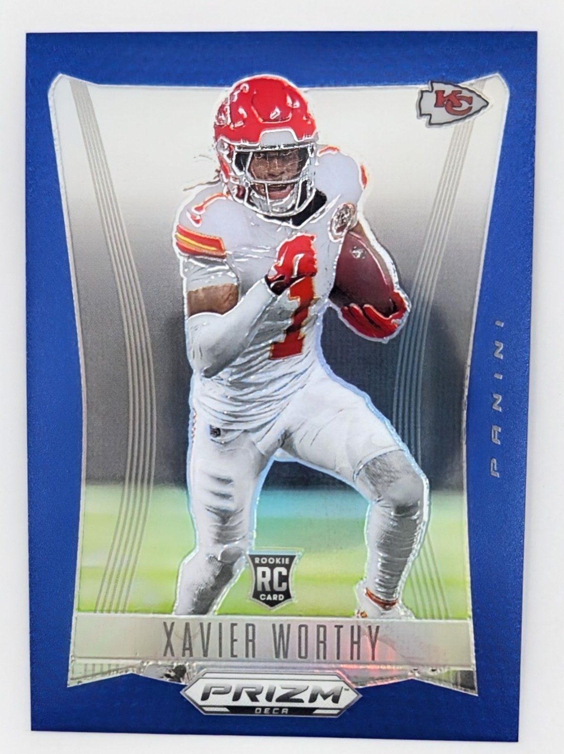 2024 Panini Prizm Deca Xavier Worthy #158 Blue Prizm /149 Rookie Chiefs
