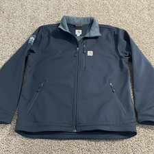 Carhartt Mens Sz XL Rain Defender Relaxed Fit Black Softshell Jacket Outdoors