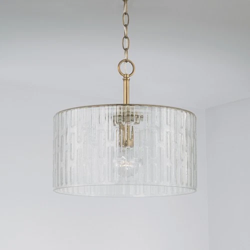 Capital Lighting Emerson 15" Drum Shade - Brass - Antique 1-Light - Picture 3 of 4