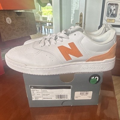 sneakers new balance bb80 mens white orange low top lace up rubber outsole