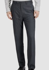 Nautica Men's Gray Plaid Modern Bi-Stretch Flat Front Gaff Pants Suit Size 34W