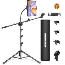 Mic Stand, 6 in 1 Microphone Stand Floor with Tablet Phone Holder Height Adju...