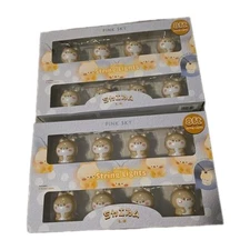 Pink Sky Kawaii Shiba Dog 8' String Lights Room Decorating Battery Operated 2 Pc