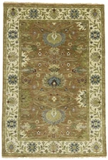 Handmade Rust Floral Chobi Rug Entryway Oriental Carpet 4x6 ft