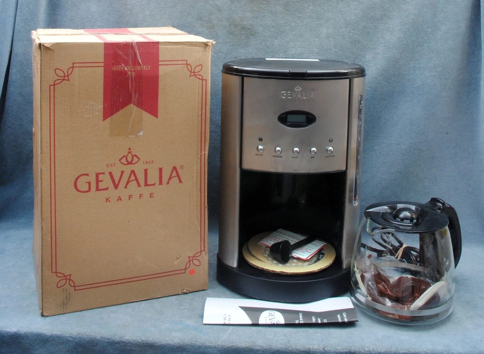 NEW OPEN BOX GEVALIA G70 BLACK COFFEE MAKER - UNUSED
