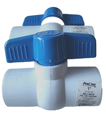2X - 1"  Proline slip PVC Ballvalve Inline #107-635NP