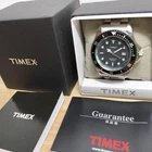 Timex Vintage Men Wristwatch Submariner Quartz Watch Rare Black Dial Used Japan