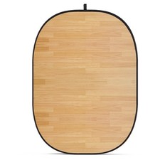 Glow CBA-WW0008 5x6.5' Fabric Collapsible Backdrop, Wooden Wall