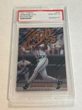 1997 TOPPS FINEST JERMAINE DYE #16 BLUE CHIPS W COATING ROOKIE PSA 10 BRAVES JQ1
