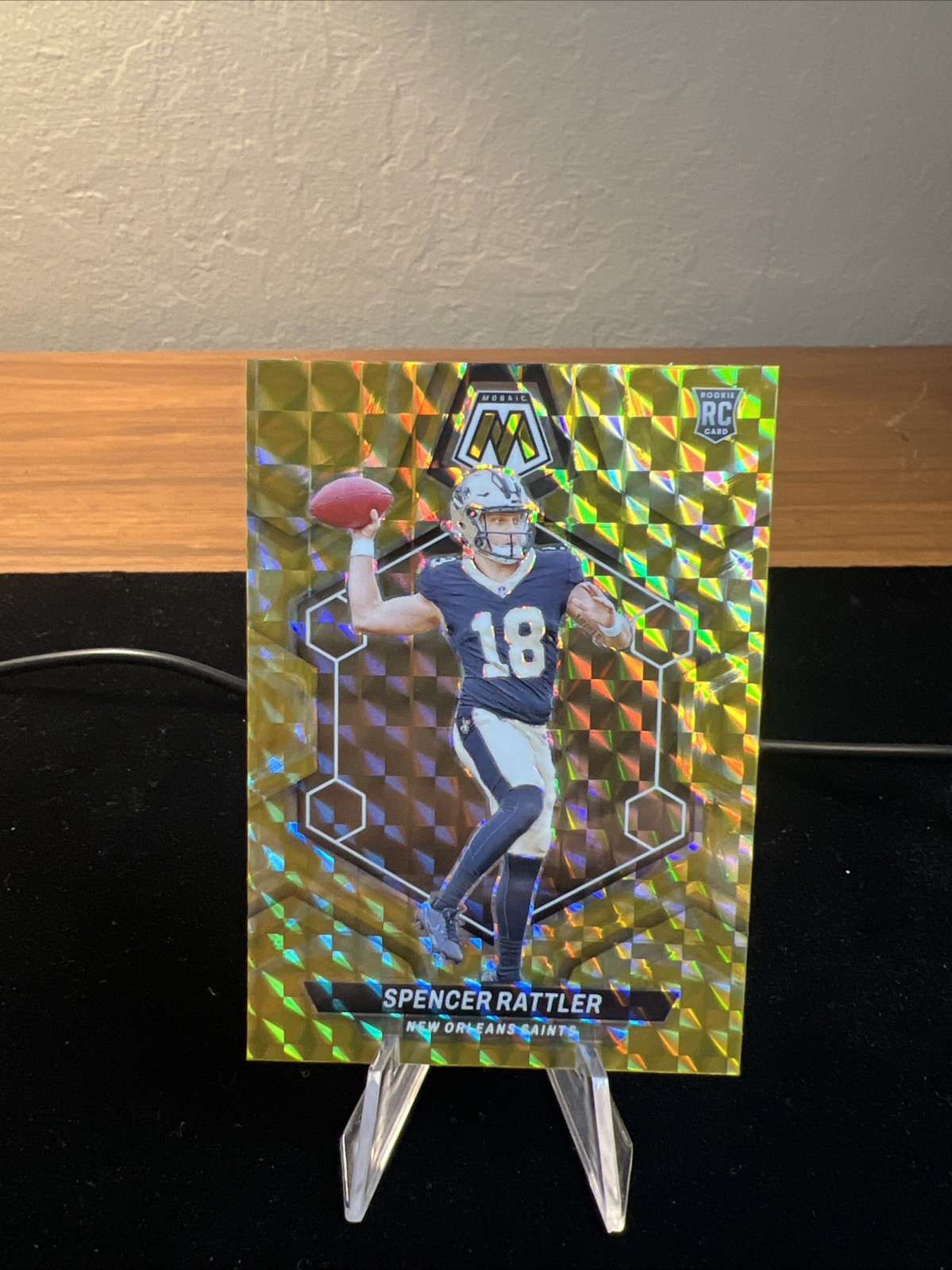 2024 Panini Mosaic - Rookies Spencer Rattler #393 Reactive Yellow Mosaic Prizm
