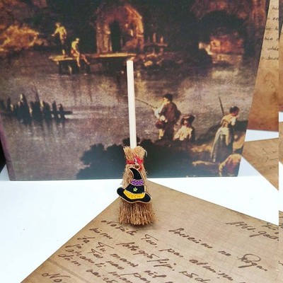 Adorable Delicate Unique Creative Attractive 2Pcs Witch's Mini Broom Car Pendant