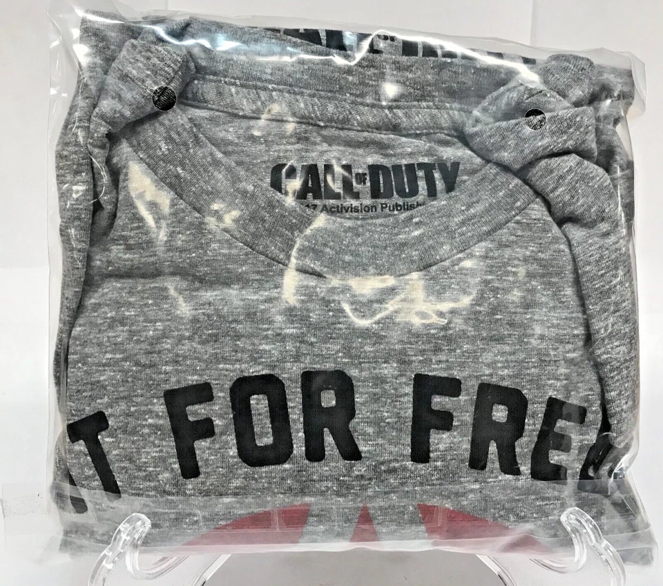 Call of Duty WWII Мужская футболка размер большой новый серый с Red Star World War 2 - Изображение 3 из 4