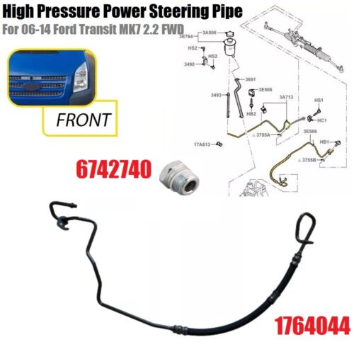 FOR FORD TRANSIT MK7 2.2 FWD HIGH & LOW POWER STEERING HOSES PIPES & NUT 2006-14 - Picture 5 of 19