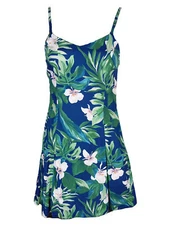 White Ginger Women's Princess Seam Flared Hawaiian Dress (Petite Size)