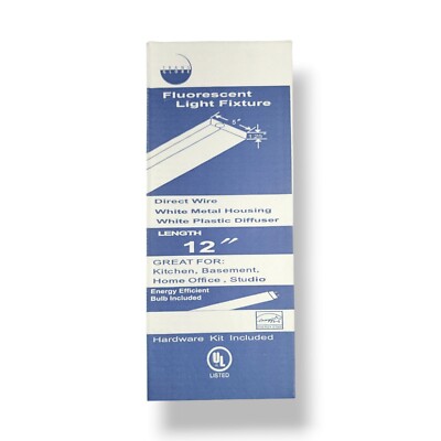 Trans Globe CAB-12WH 12'' Under Cabinet Fluorescent Light Fixture White Hard Wire